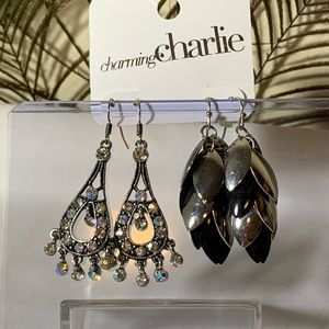 Two pair dangling earrings